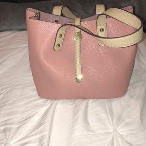 Pink leather purse